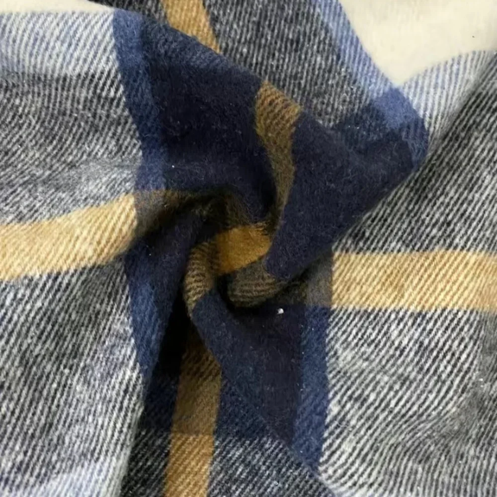 Women’s Blue Plaid Print Shacket Jacket Casual Button Front Long Sleeve NWT - Picture 7 of 8